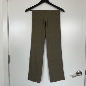 H&M olive green, thick, ribbed, tight, stretchy, high-waisted pants | size S